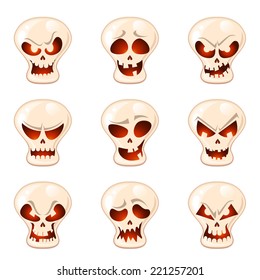 Vector Halloween skull set
