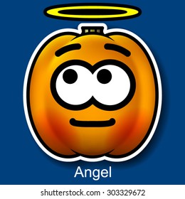 Vector Halloween Smiley Angel