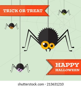 Vector halloween spider  background. Eps10