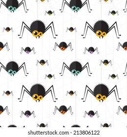 Vector halloween spider seamless background. Eps10