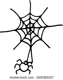
Vector halloween spider web clipart. Сute illustration for seasonal design, textile, decoration kids playroom or greeting card. Hand drawn prints and doodle.