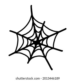Vector halloween spider web clipart and icon. Funny, cute illustration for seasonal design, textile, decoration kids playroom or greeting card. Hand drawn prints and doodle.