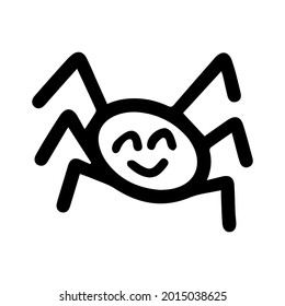 Vector halloween spider web clipart. Spider logo and icon. Funny, cute illustration for seasonal design, textile, decoration kids playroom or greeting card. Hand drawn prints and doodle.
