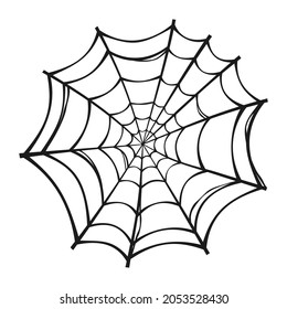 La telaraña vectorial Halloween aislada en un fondo blanco.