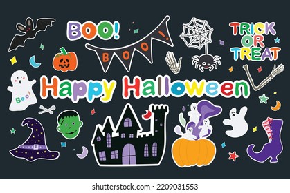 Vector of the Halloween Stickers Bundle
