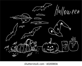 vector halloween symbols