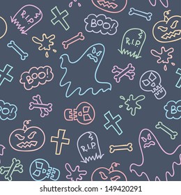 vector halloween symbols pattern