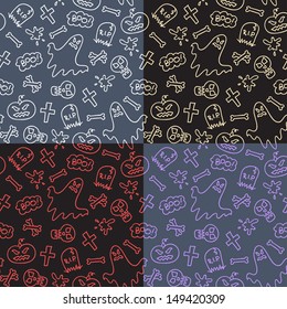 vector halloween symbols pattern