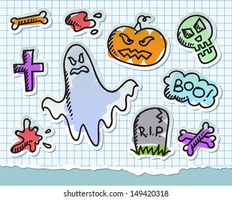 vector halloween symbols set
