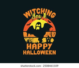 Vector Halloween t shirt design, Best Halloween t shirt design for Halloween day, happy Halloween October 31 t-shirt design template.