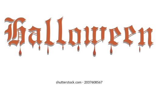 Vector Halloween Text In Gothic Type On White Background