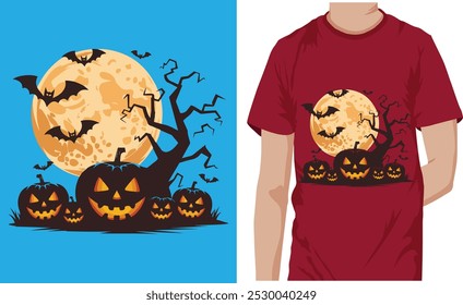 Vector Halloween t-shirt design, Best Halloween t-shirt design for Halloween day