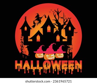 Vector Halloween tshirt design.  Halloween tshirt design. vector template happy Halloween tshirt design.
