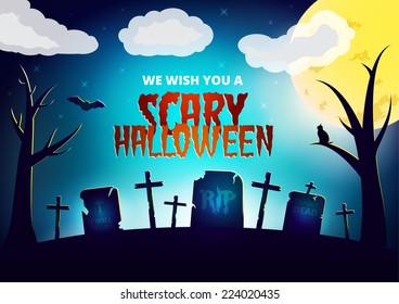 Vector halloween wish card