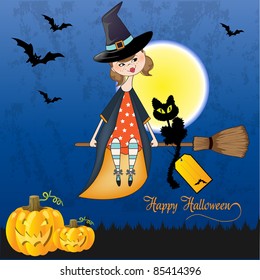 Vector halloween witch