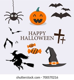 Vector Halloween Witch and Graphics Vector Template