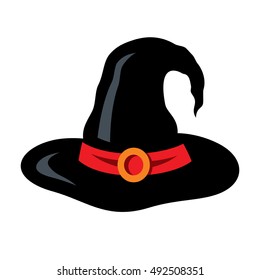 Vector Halloween witch hat Cartoon Illustration.