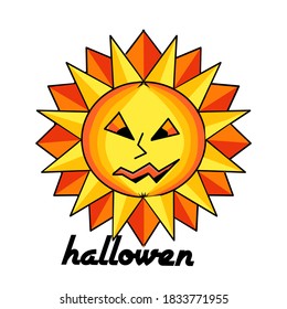 vector hallowen with sun-like feathers