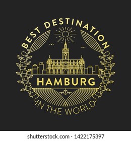 Vector Hamburg City Badge, Linear Style