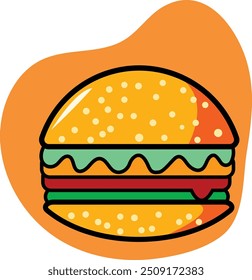 Vector hamburger cartoon simple style Free Vector.