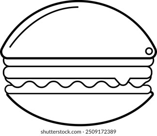 Vector hamburger cartoon simple style Free Vector.