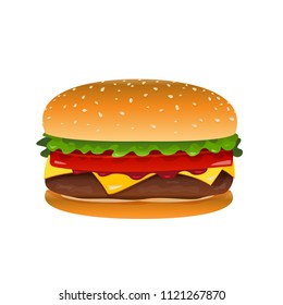 Vector Hamburger Clip Art Illustration