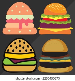 vector hamburger design with salad