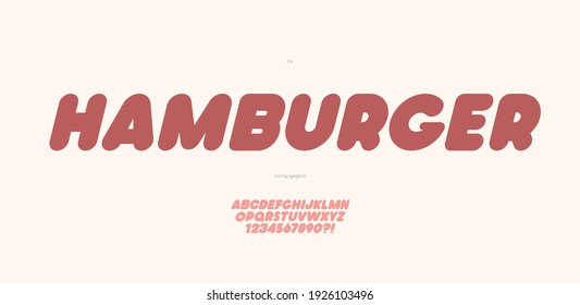 Vector hamburger font bold style trendy typography for infographics, motion graphics, video, promotion, decoration, logotype, party poster. 10 eps