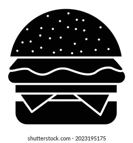 Diseño de iconos de glifos vectores Hamburger
