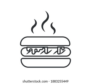 Vector Hamburger icon. Fast food sign. Burger symbol
