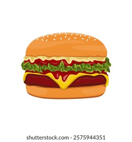 Vector Hamburger Illustration Image Art