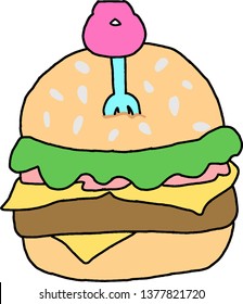 Vector hamburger on a white background