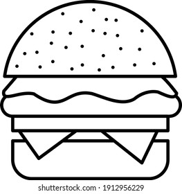 Vector Hamburger Outline Icon Design

