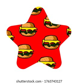 Vector hamburger star icons pattern 
