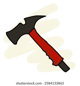 Vector of Hammer, icon, cartoon