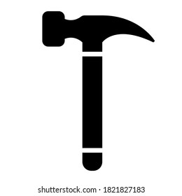 Vector hammer icon isolated on a white background.