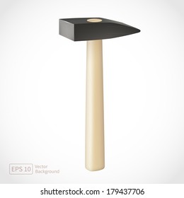 Vector hammer isolated on white.