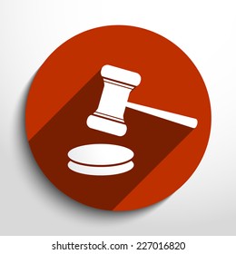 Vector hammer judge web icon. Eps 10.
