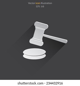 Vector hammer judge web icon. Eps 10.