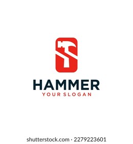 vector hammer logo design with letter s