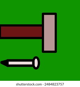 Vector hammer and nails with unique design