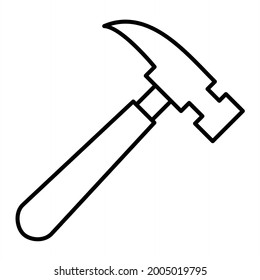 Vector Hammer  Outline Icon Design
