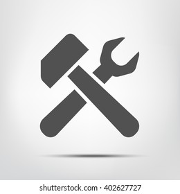 Vector hammer and screw driver flat icons. Flat design. Isolated. Editable.