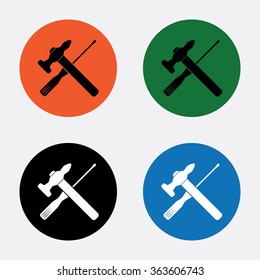 Vector Hammer and Screwdriver Icon