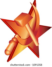 Vector hammer and sickle, communist symbol.