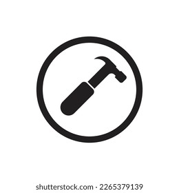 icono del logotipo de la silueta de martillo vectorial.Resumen del estilo gráfico de ilustración plana.