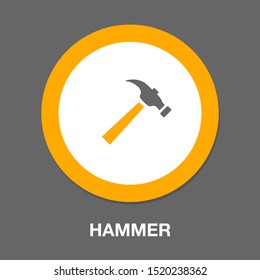 vector Hammer symbol, repair icon- carpentry work equipment - industrial tool