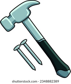 Vector of Hammer and two Nail