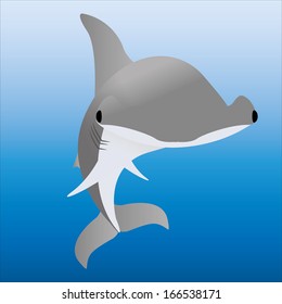 A Vector Hammerhead Shark Isolated With Background