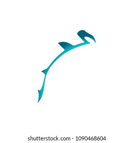 Vector hammerhead shark logo. Fish gradient logotype